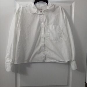 Preppy Crisp White Shirt Long Sleeves Button Down Size 2XL By Banana Republic